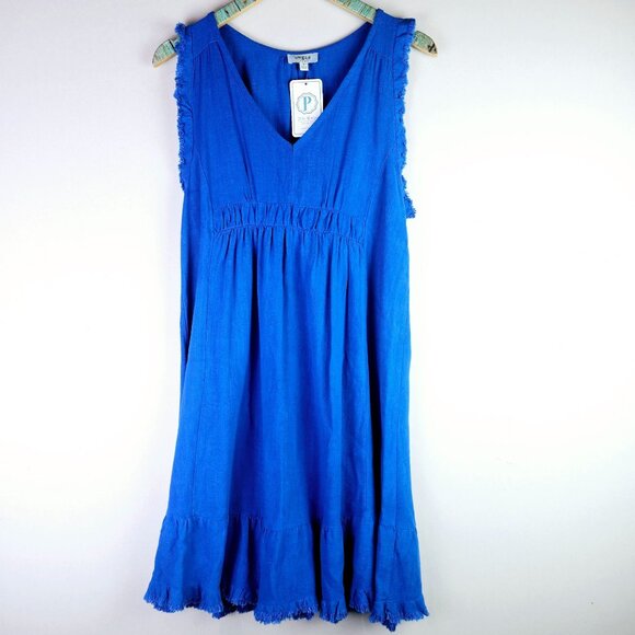 Umgee Red, White & Boujee Dress, Sleeveless, V-Neck, Sz M - Picture 2 of 12